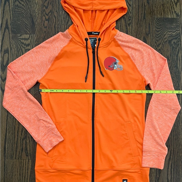 NWT Fanatics NFL Cleveland Brown Full Zip Stretch Hooded Jacket Women Small. - Picture 10 of 11